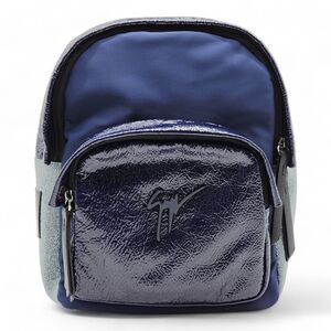 Giuseppe Zanotti Logo Backpack - Nylon, Leather, Suede - Blue Black Gray - $950